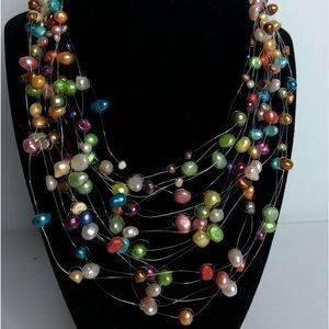 Multi strand Freshwater multi colored necklace